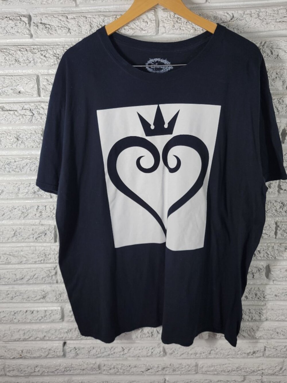 Disney Kingdom Hearts Heart Logo T-Shirt Black Men's Size 2XL XXL BLA115E